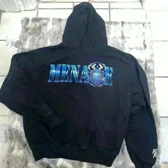 MENACE X BLUE BEETLE 🪲 COLLAB DC COMICS HOODIE SZ MEDIUM M - Picture 3 of 9